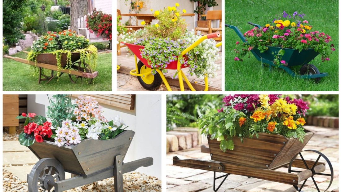 Wheelbarrow Flower Beds That Blend Rustic Style