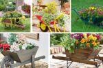 Wheelbarrow Flower Beds That Blend Rustic Style